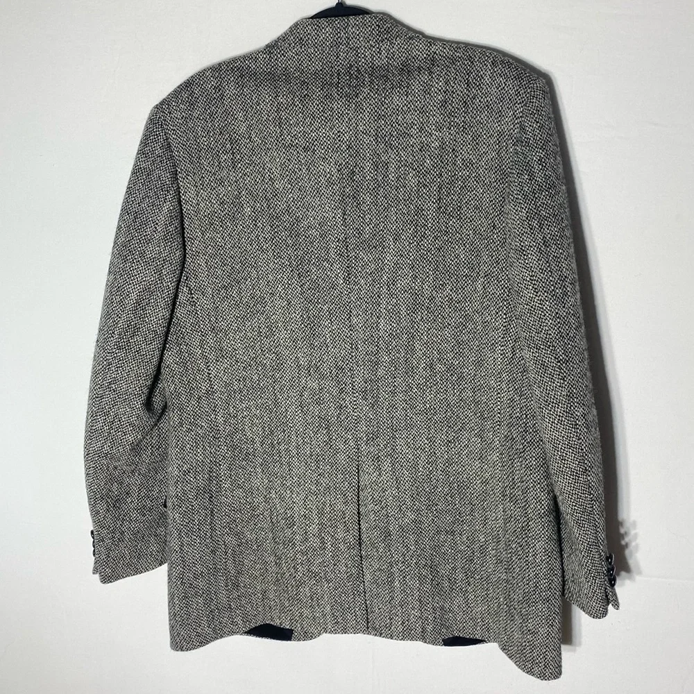 Vintage Harris Tweed Grey Wool Blazer Suit Jacket 44L - Picture 12 of 15